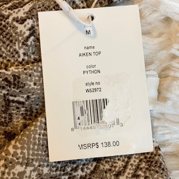 Sz Med Walter Baker  Aiken Top. Python color. NWT - Picture 7 of 7